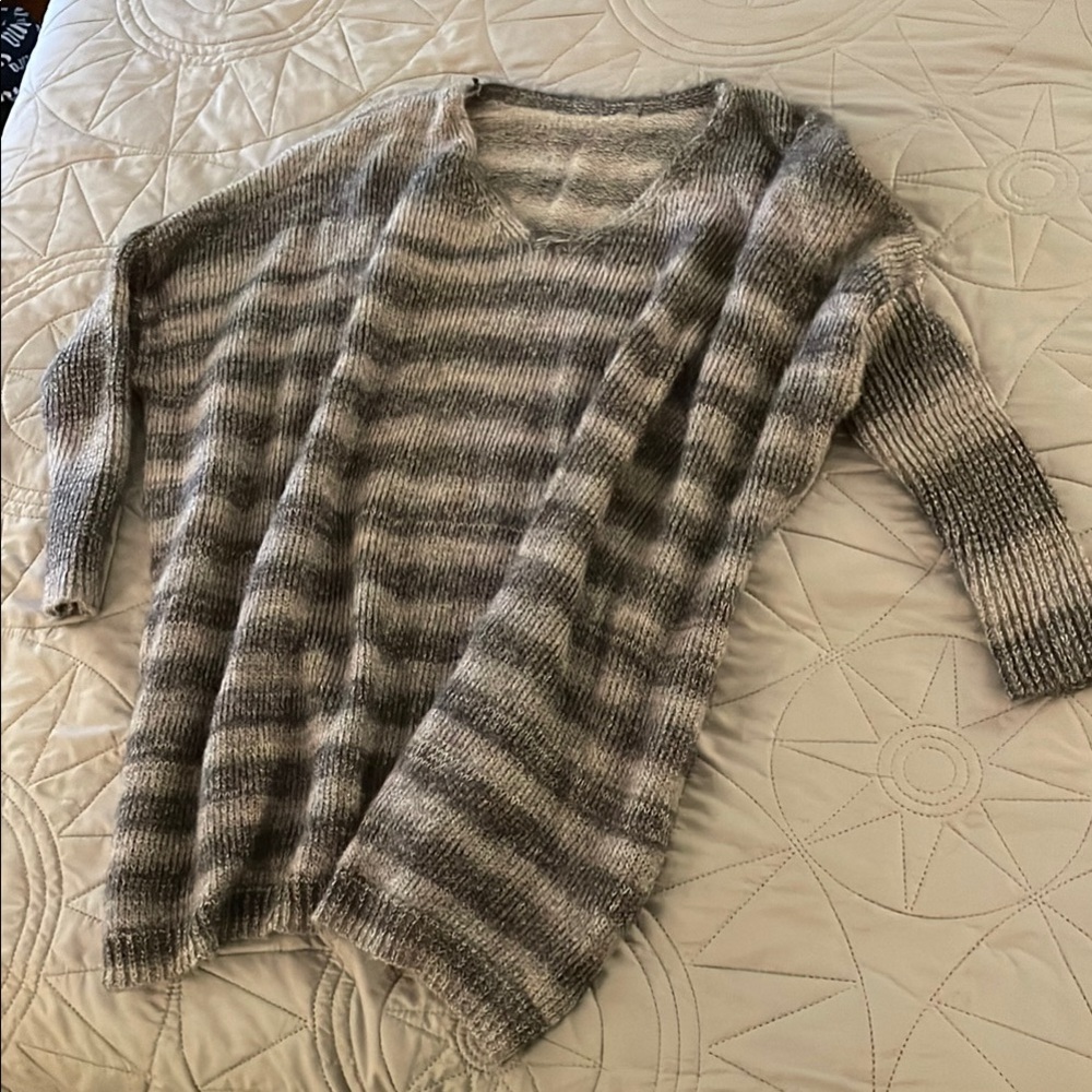 Striped Gray Women's Sweater